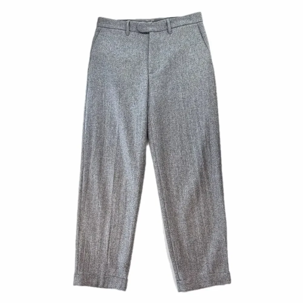 J. Crew Men's 30x30 Gray Classic Creased Trouser Wool Blend Professional Pants